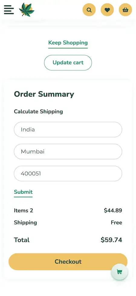 Weedmaps Clone 16 weedmap Clone App Order shipping an checkout Details Screen