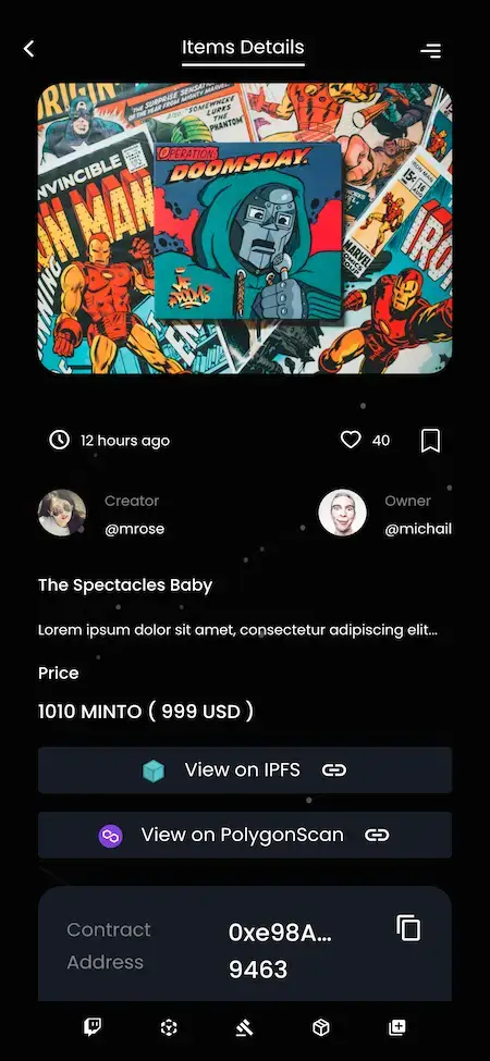 Opensea Clone 18 Opensea Clone item Details Page Display