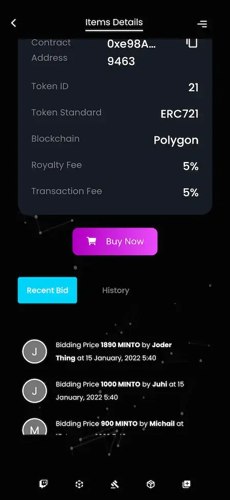 Opensea Clone 16 Opensea Clone item retails Details Page Display