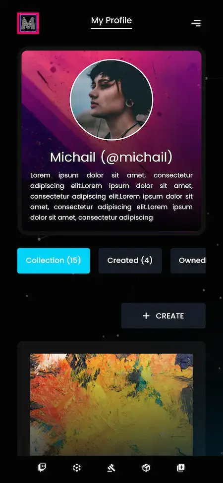 Opensea Clone 13 Opensea Clone user profile Details Page Display