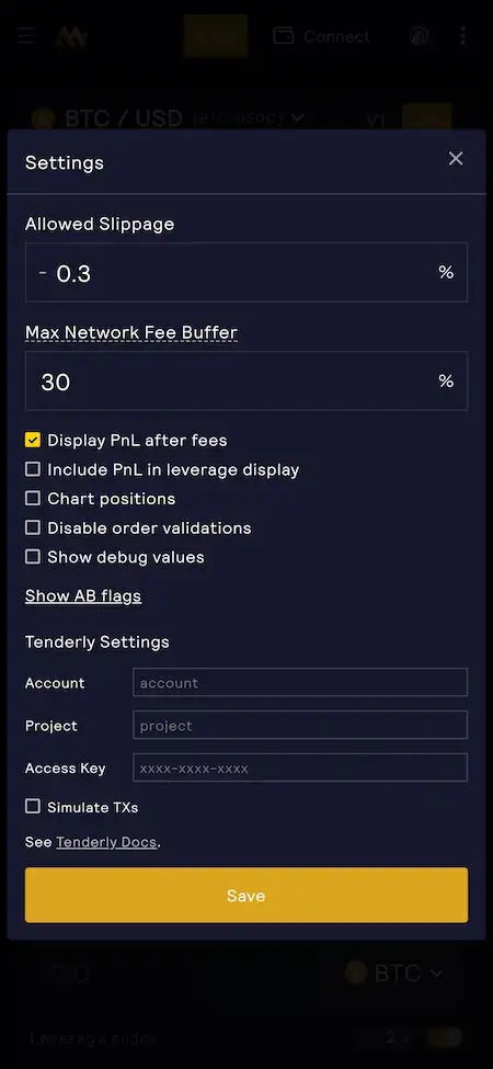GMX Clone 19 GMX Clone Mobile App Screen.