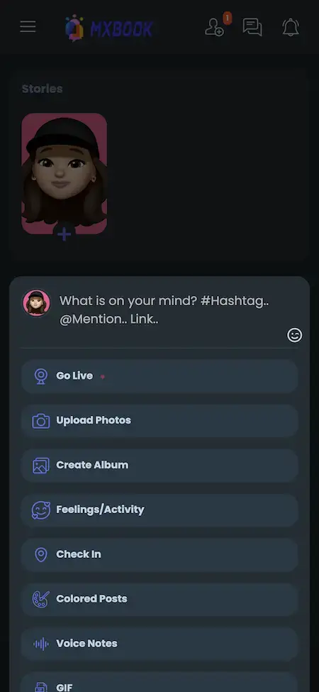 Facebook Clone 21 Facebook Clone Mobile App Stories Screen.