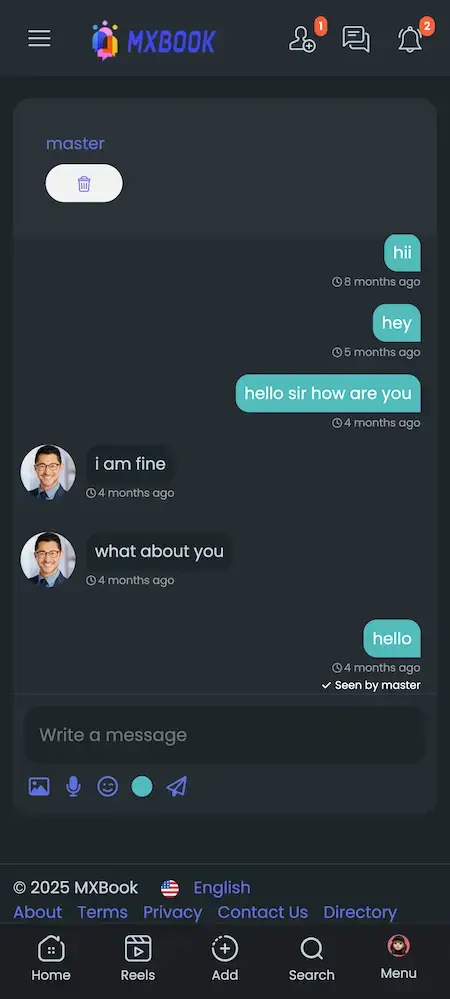 Facebook Clone 14 Facebook Clone Mobile App Chat Screen.