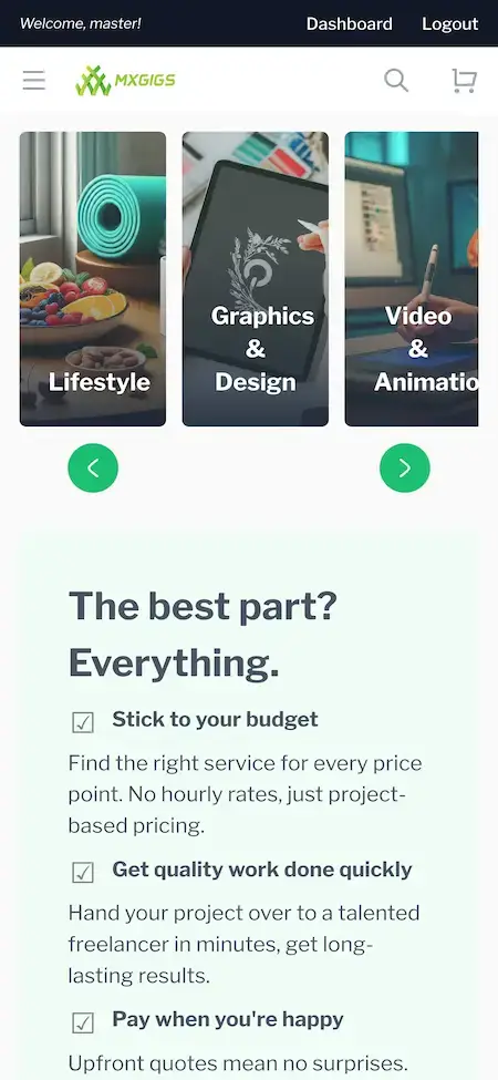 Fiverr Clone 13 Service description display of Fiverr Clone.