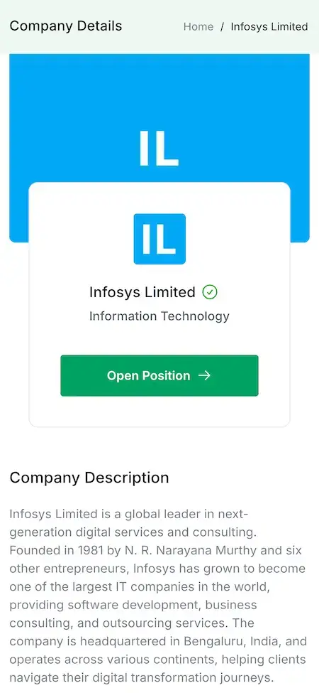 Job Portal 18 Job Portal Mobile App Company Details Screen.