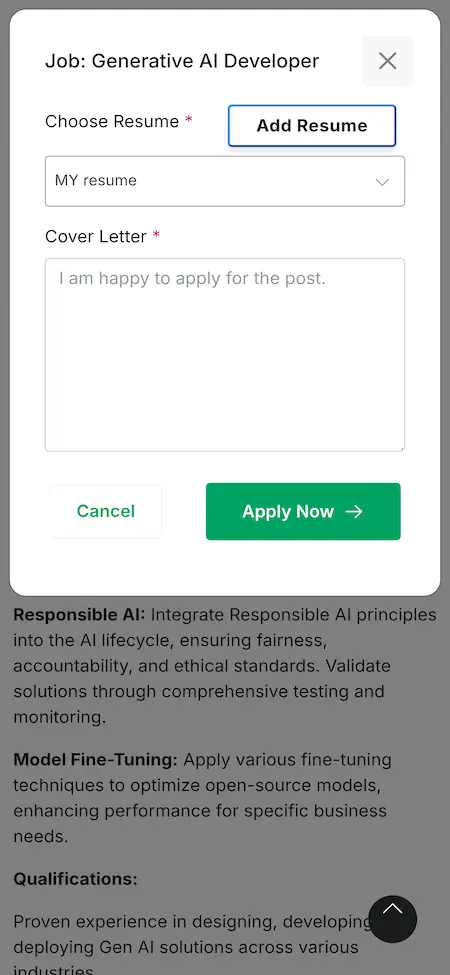 Job Portal 22 Job Portal Mobile App Apply For Job Screen.