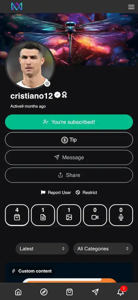 Cameo Clone 15 Cameo Clone Mobile App Personalized Profile Screen.