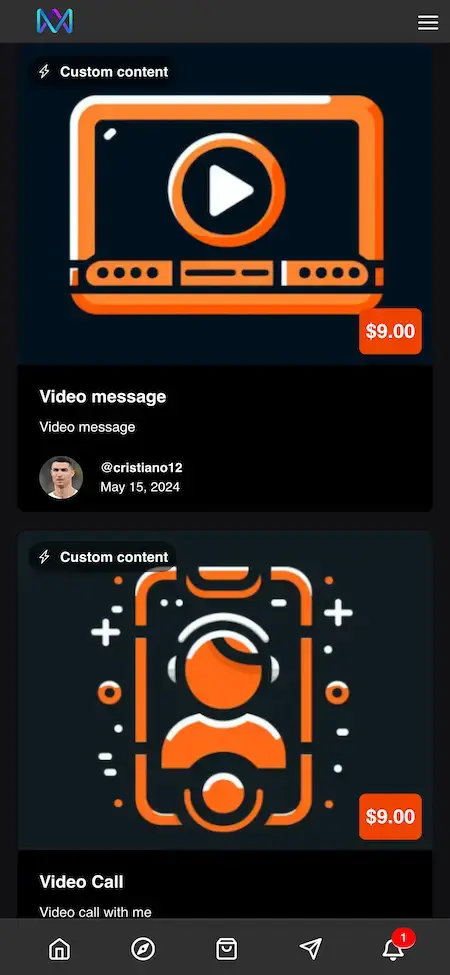 Cameo Clone 13 Cameo Clone Mobile App Custom Content Screen.