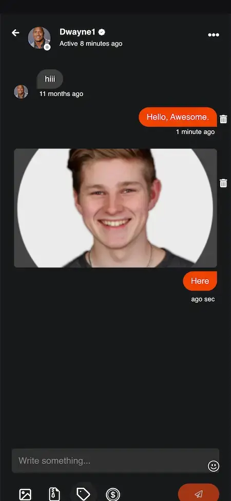 Cameo Clone 17 Cameo Clone Mobile App Messages Screen.