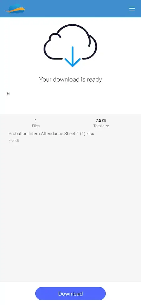 Wetransfer Clone 16 Wetransfer Clone Mobile UI Download Ready Screen