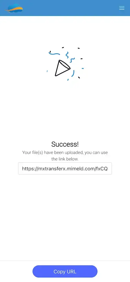 Wetransfer Clone 18 File Uploaded Success Screen UI - Wetransfer Like App