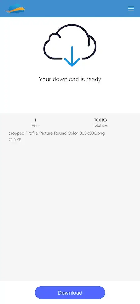 Wetransfer Clone 17 Wetransfer Clone Mobile UI Download Ready Screen
