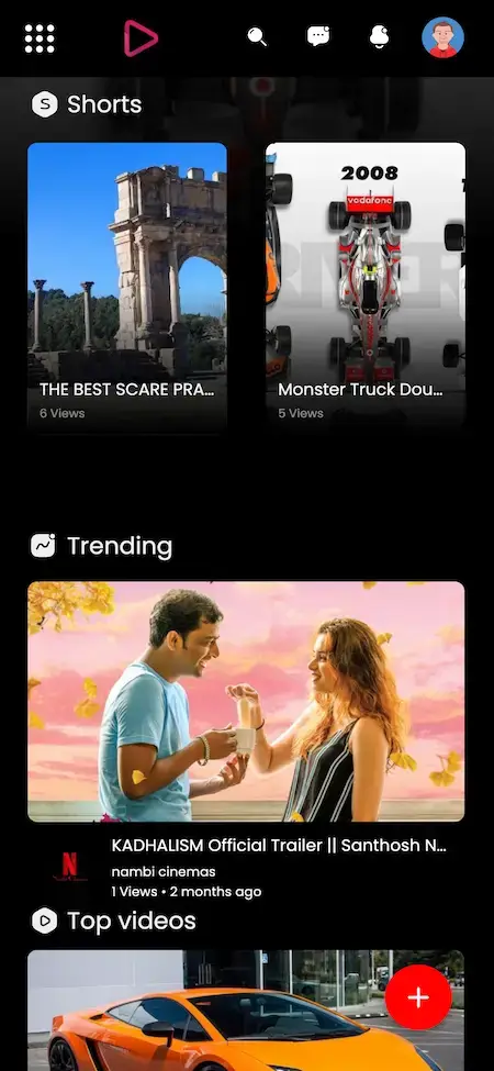 YouTube Clone 22 youtube Clone shorts UI Screen.