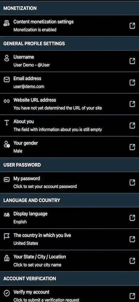 Twitter Clone 18 Twitter Clone Mobile App Account Settings Screen
