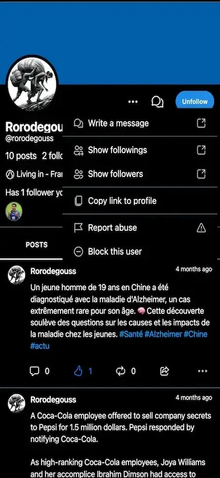 Microblogging Clone 14 Microblogging Clone Mobile App Profile Screen.