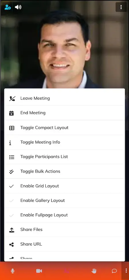 Skype Clone 20 Skype Clone Mobile App Live meeting Screen.