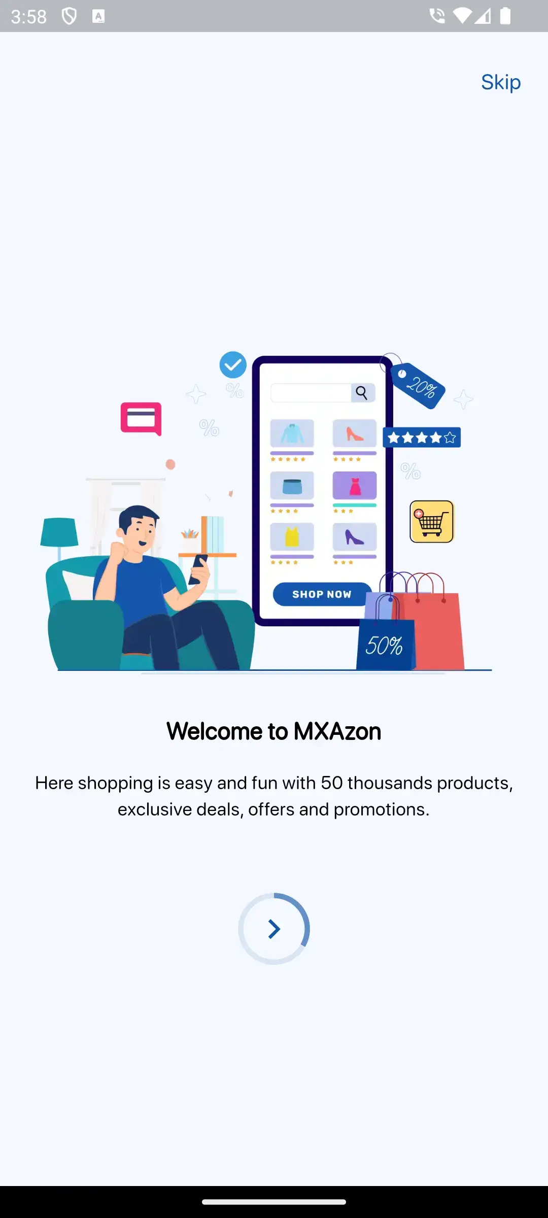 Myntra Clone 24 Myntra Clone processing Screen