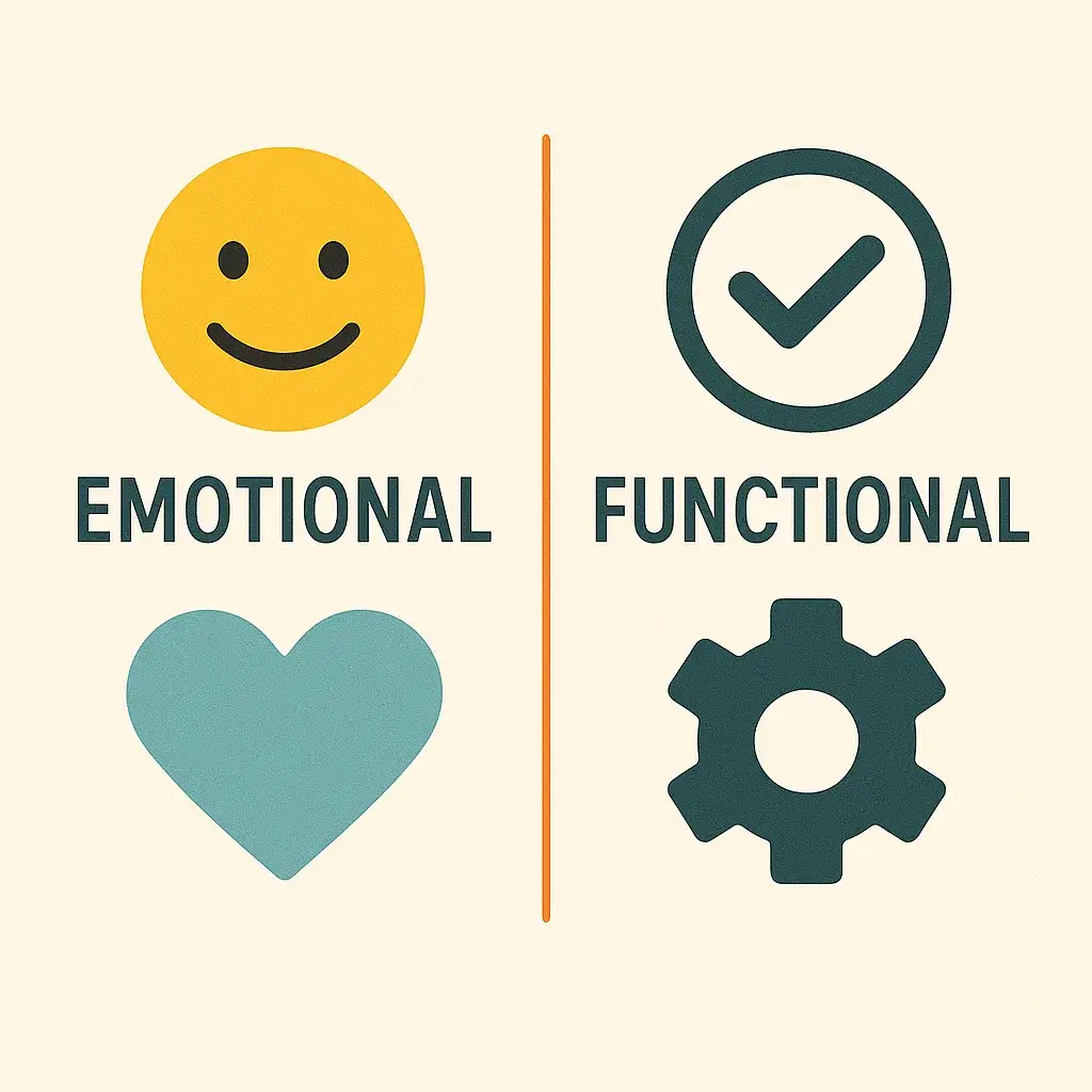 Why Emotional Design Makes Apps Go Viral (Not Just Usability) 2 Emotional vs functional design image