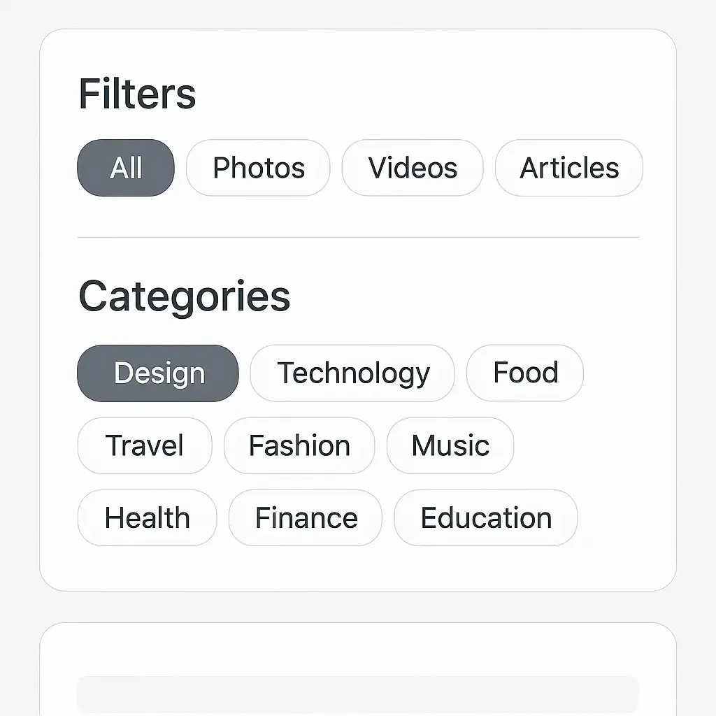 ย Fansly App Features List: What Makes It a Creator Magnet? 3 Content Filters UI Mockup
