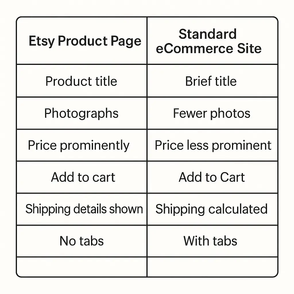 Must-Have Features in an Etsy-Like App 2 Etsy vs eCommerce Comparison