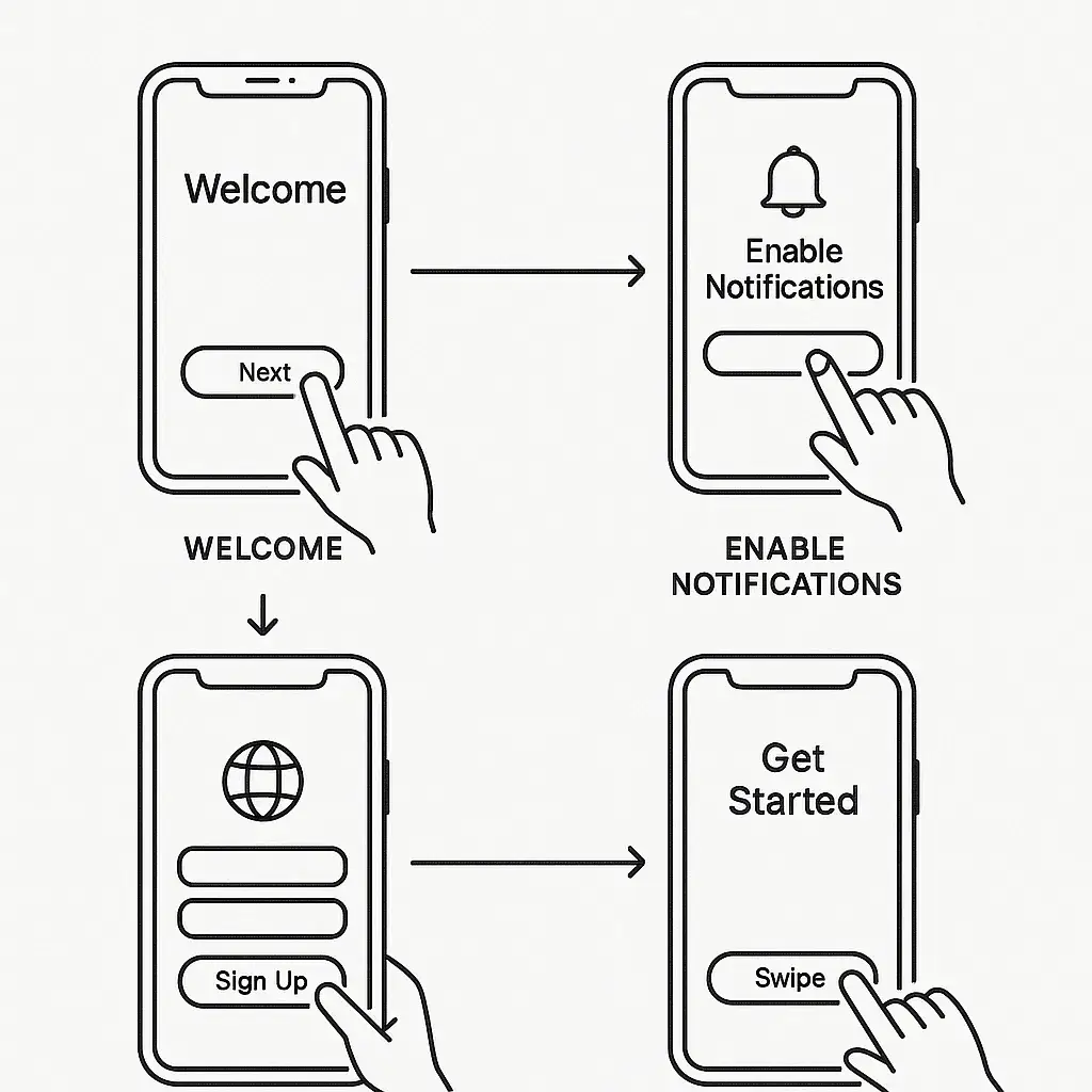 Neobank App Features List: What Every Modern Digital Bank Must Have 2 Onboarding Flow Diagram