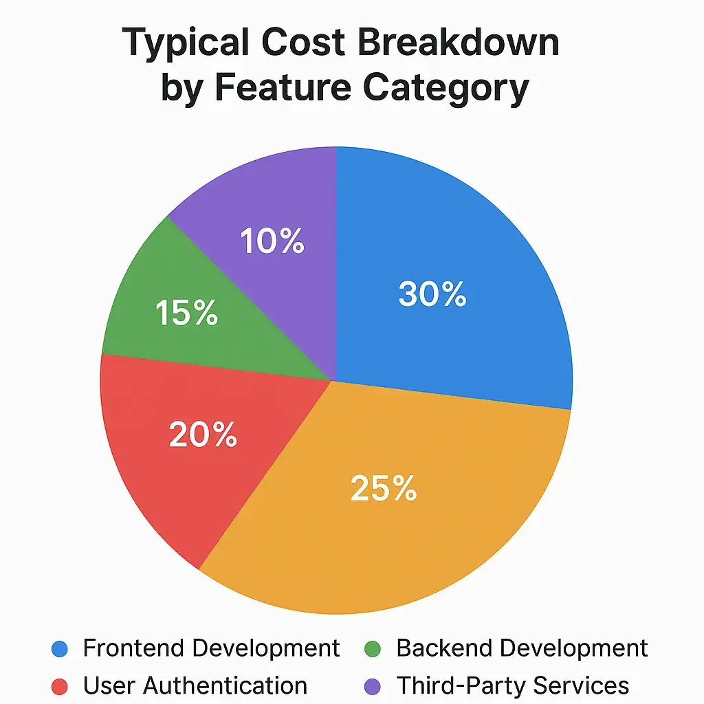 How Much Does It Cost to Build an Online Pharmacy App from Scratch? 2 cost breakdown pie chart online pharmacy app