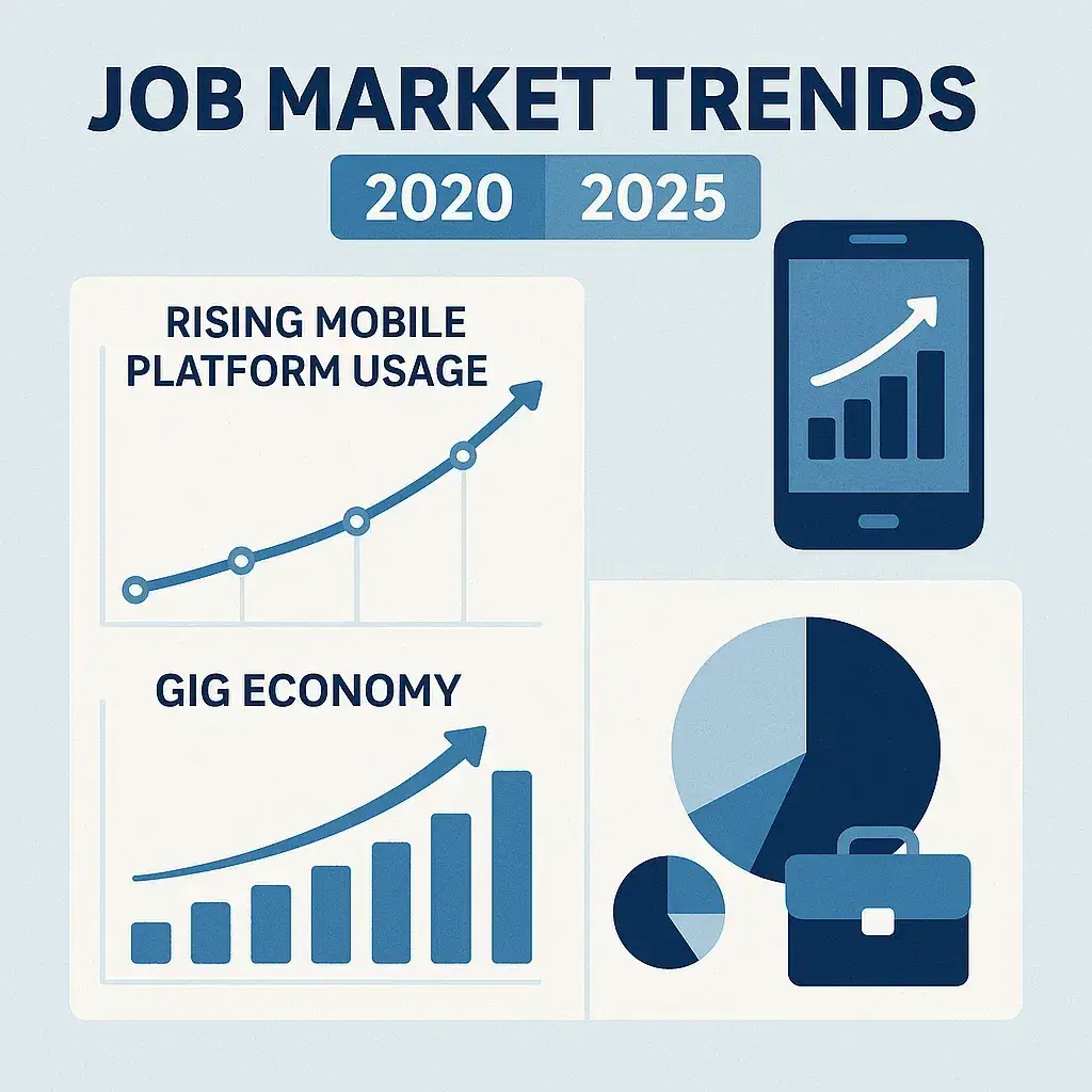 Most Profitable Job & Career Apps to Launch in 2025 1 Job Market Trends Infographic