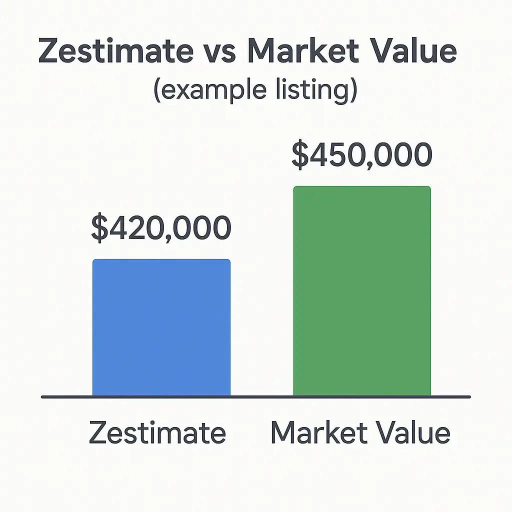 Zillow App Features Explained for Startups & Founders 1 Zestimate vs Market Value