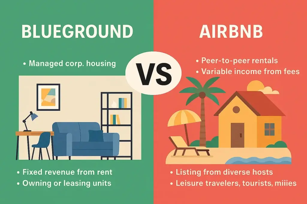 Blueground vs Airbnb Business Model: Guide for Startups 1 blueground vs airbnb business model infographic