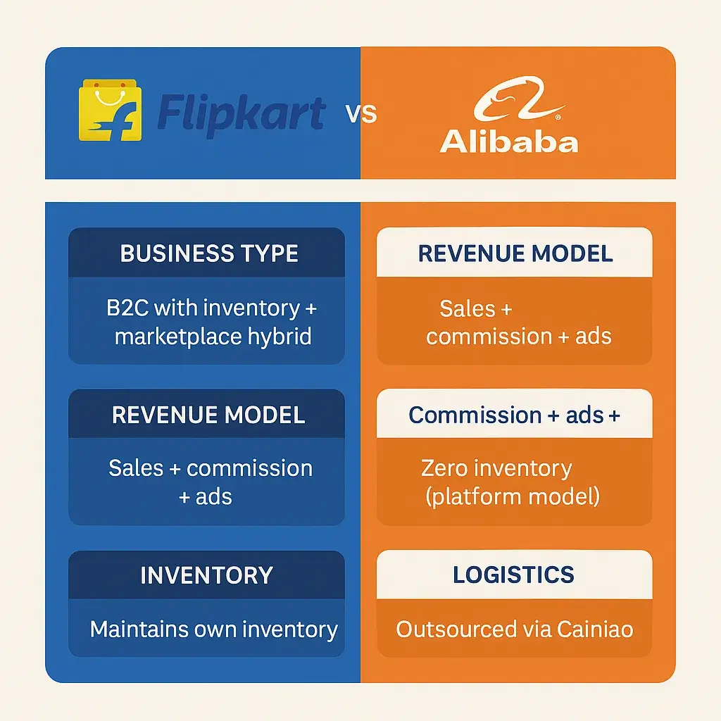 Flipkart vs Alibaba Business Model: A Startup Guide 1 infographic image for flipkart vs alibaba