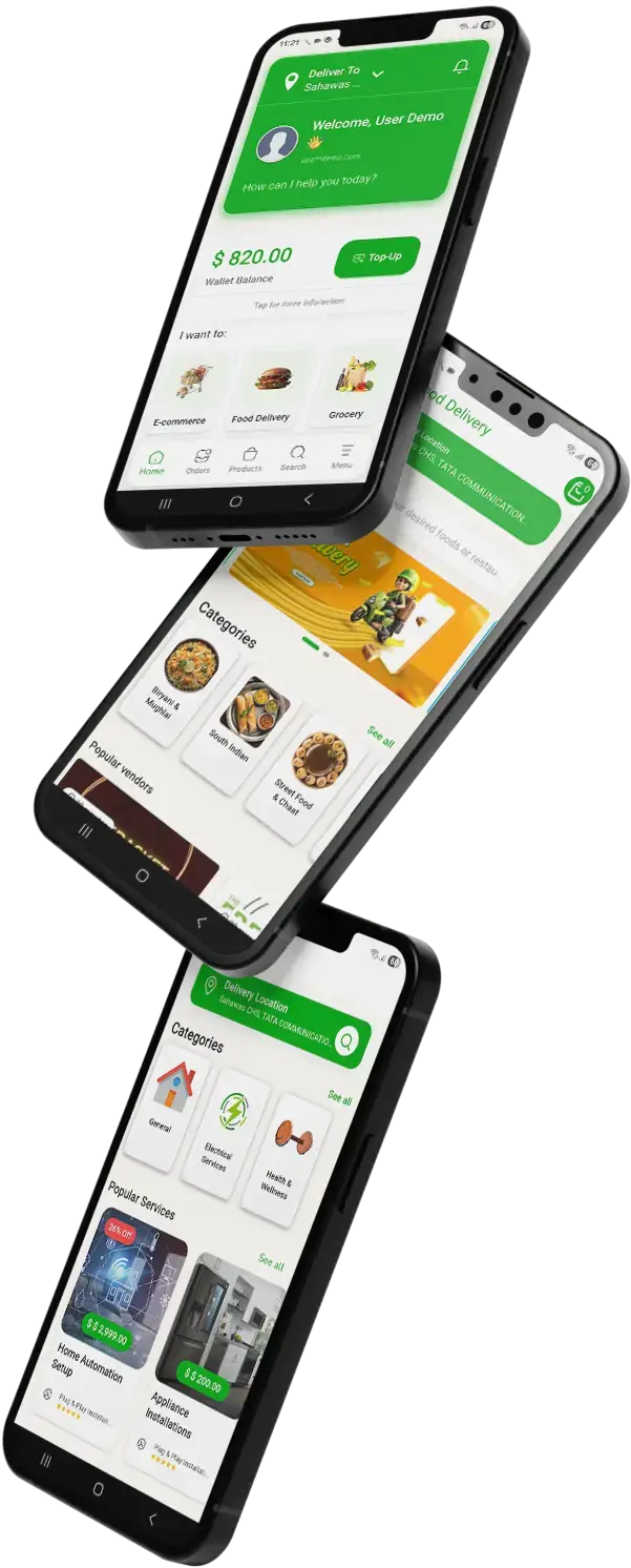 Gojek Clone 7 Gojek Clone Primary App Screens PhoneMockup