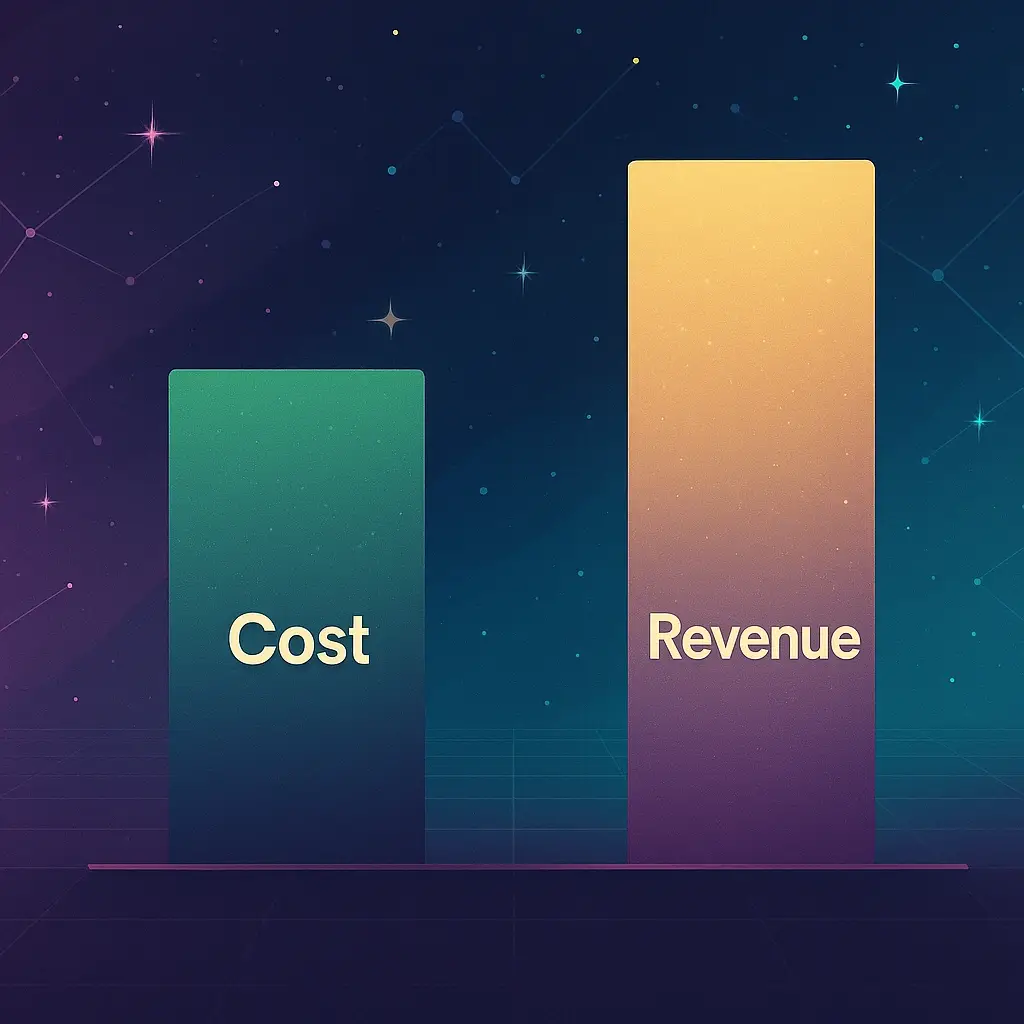 AstroTalk Revenue Model: How the Platform Makes Money and Grows 2 Infographic Marker Cost vs Revenue Visualization
