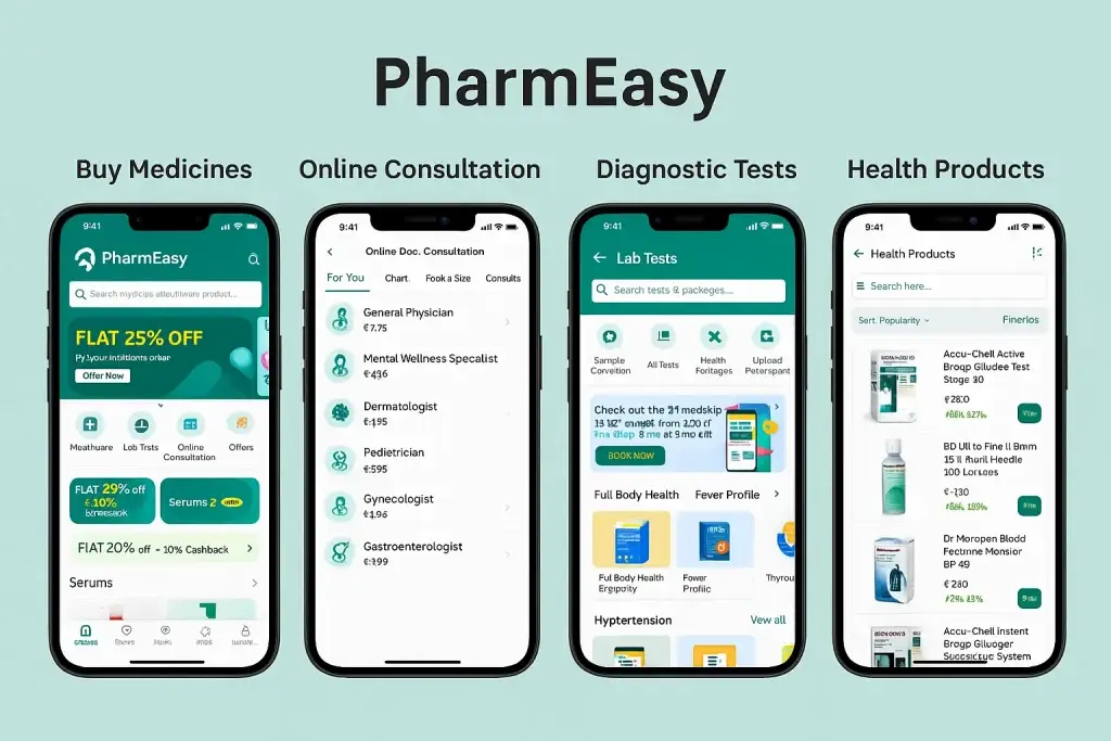 What Is PharmEasy App and How Does It Work? 2 pharmeasy app features dashboard
