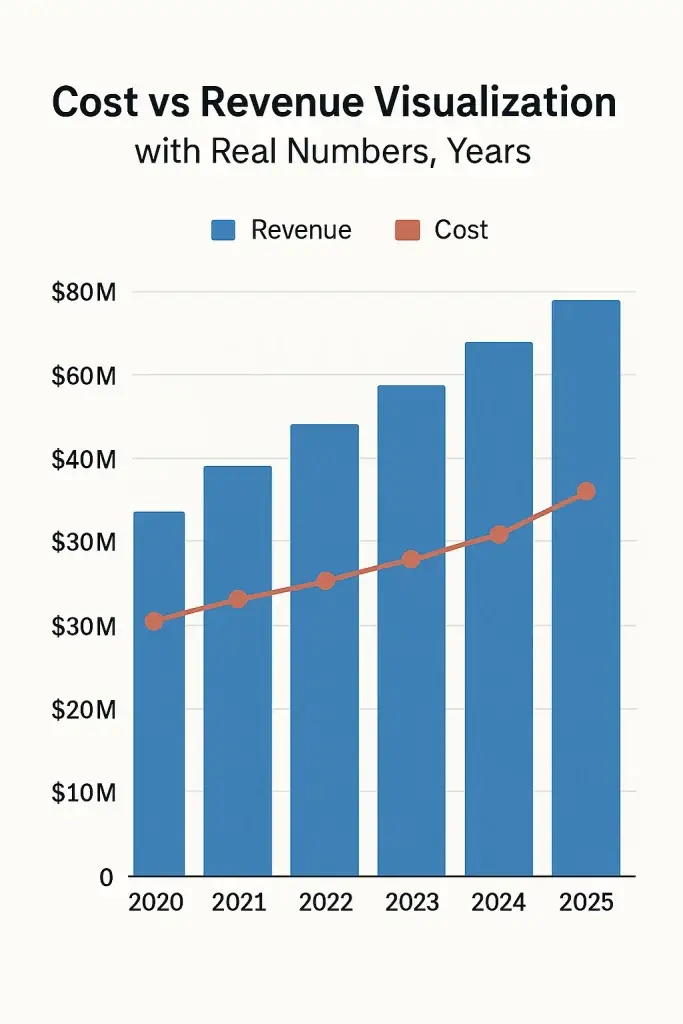 Freelancer Clone Revenue Model: How Freelancer Makes Money in 2026 2 Cost vs Revenue visualization Freelancer