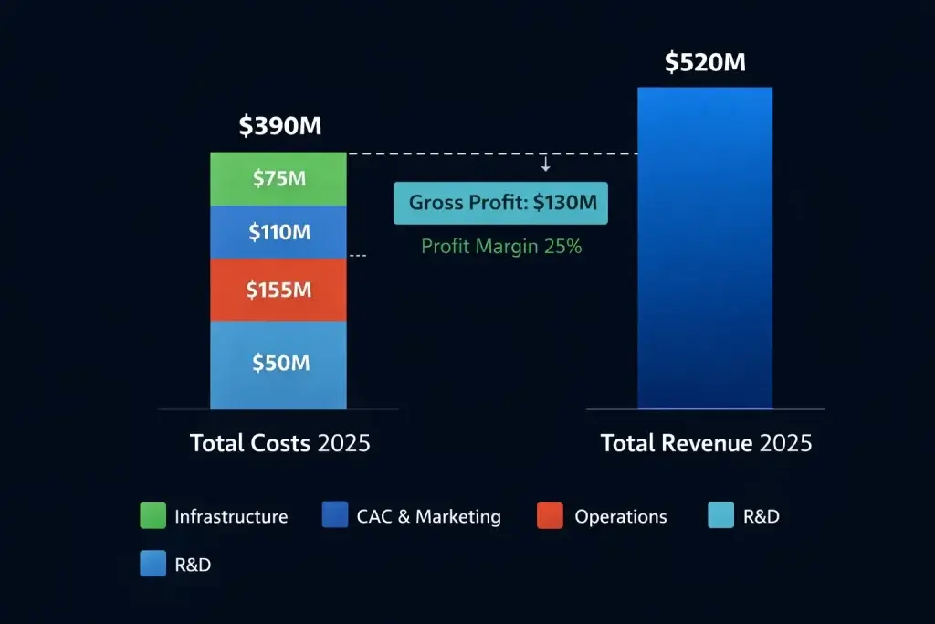 StockX Revenue Model: How StockX Makes Money in 2026 2 Cost vs Revenue visualization Stockx