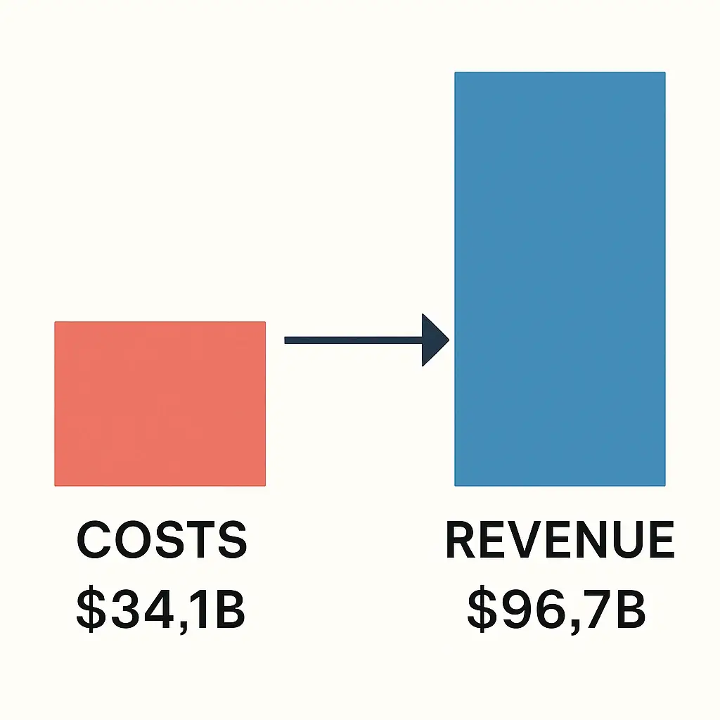 Tmall Revenue Model: How Tmall Makes Money in 2026 2 Cost vs Revenue visualization Tmall