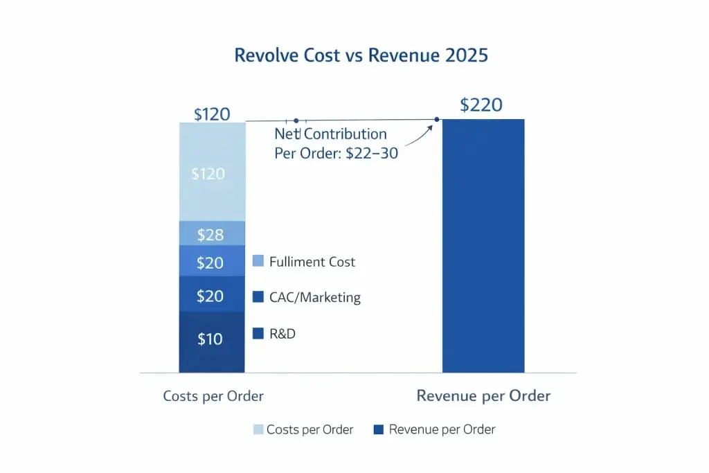 Revolve Clone Revenue Model: How Revolve Makes Money in 2026 2 Cost vs Revenue visualization Revolve