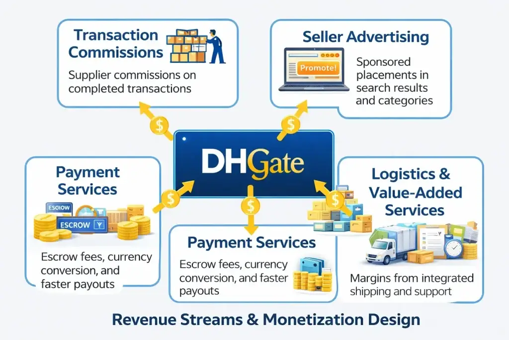 Business Model of DHgate : Complete Strategy Breakdown 2026 1 Revenue Streams and Monetization Design 35 1