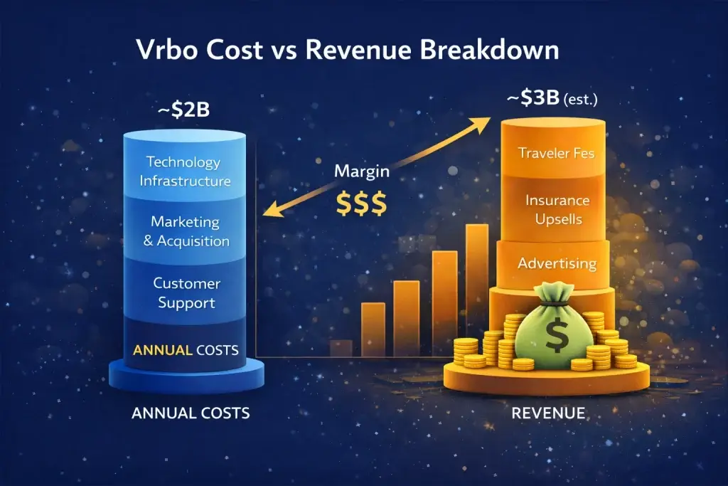 Vrbo Revenue Model: How Vrbo Makes Money in 2026 2 Cost vs Revenue breakdown Vrbro