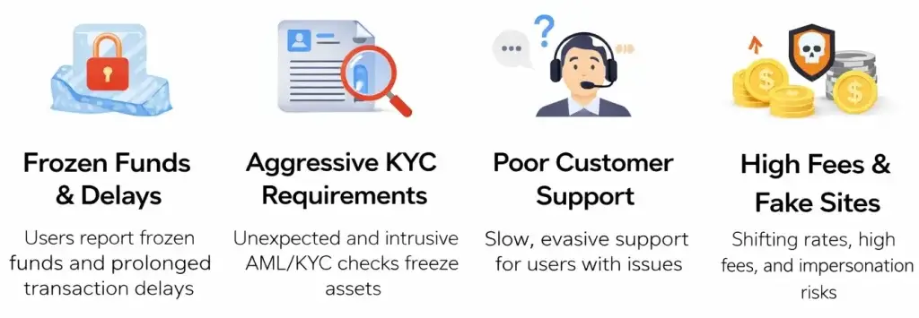 How Safe is a White-Label Changelly App? Security Guide 2026 1 Common security risks in crypto exchange platforms including frozen funds, aggressive KYC checks, poor customer support, and fake crypto websites
