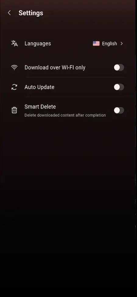 Netflix Clone 13 Netflix Clone App Settings Page