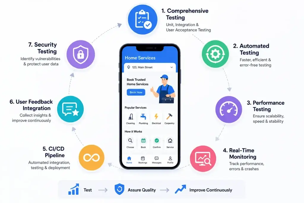 How to Overcome Common Challenges in Home Services App Development 1 home services app testing quality assurance process 1