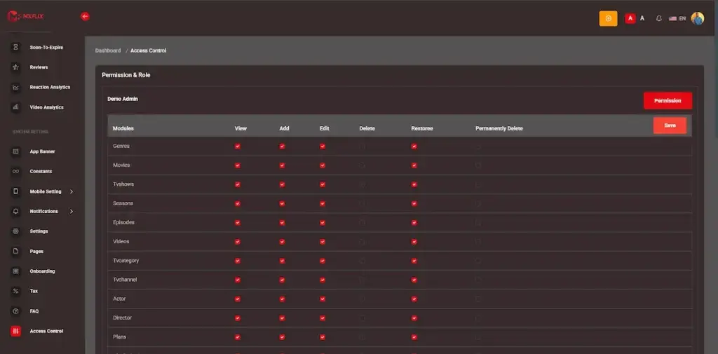 Netflix Clone 25 AdminAccessControl