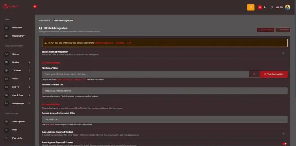 Netflix Clone 28 AdminFilmHubSettings