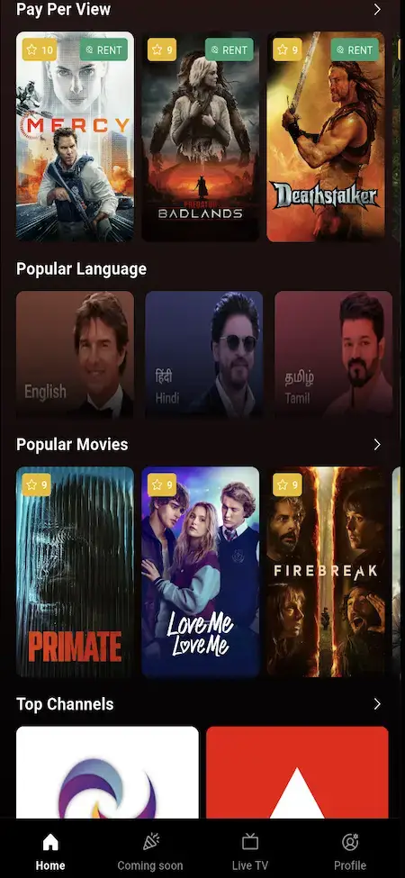 Netflix Clone 12 Netflix clone mobile app home screen, different sections