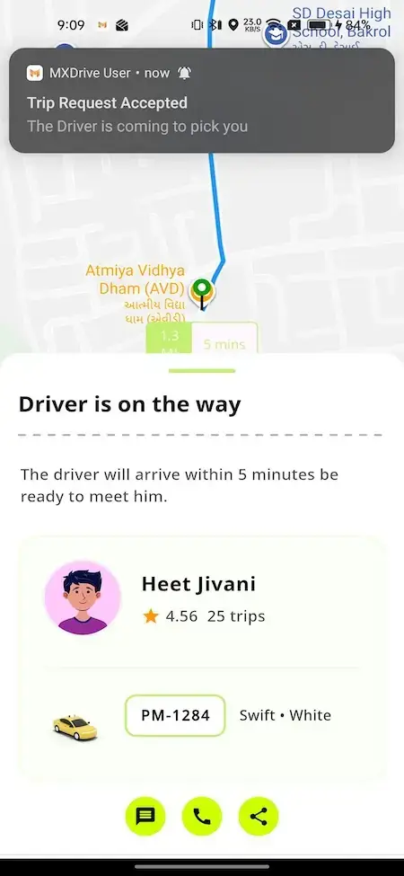 inDrive Clone 23 Indrive Clone Rider App Screen DriverIsOnTheWay