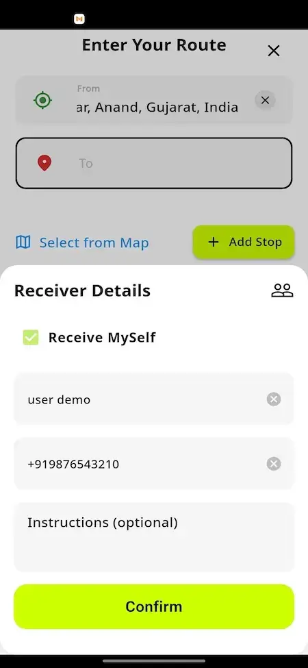 inDrive Clone 15 Indrive Clone Rider App Screen EnterYourRoute