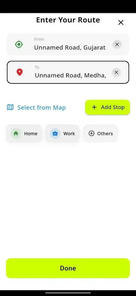 inDrive Clone 19 Indrive Clone Rider App Screen EnterYourRoute1