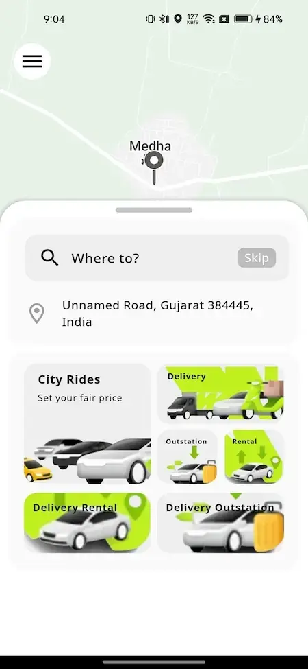 inDrive Clone 26 Indrive Clone Rider App Screen Home