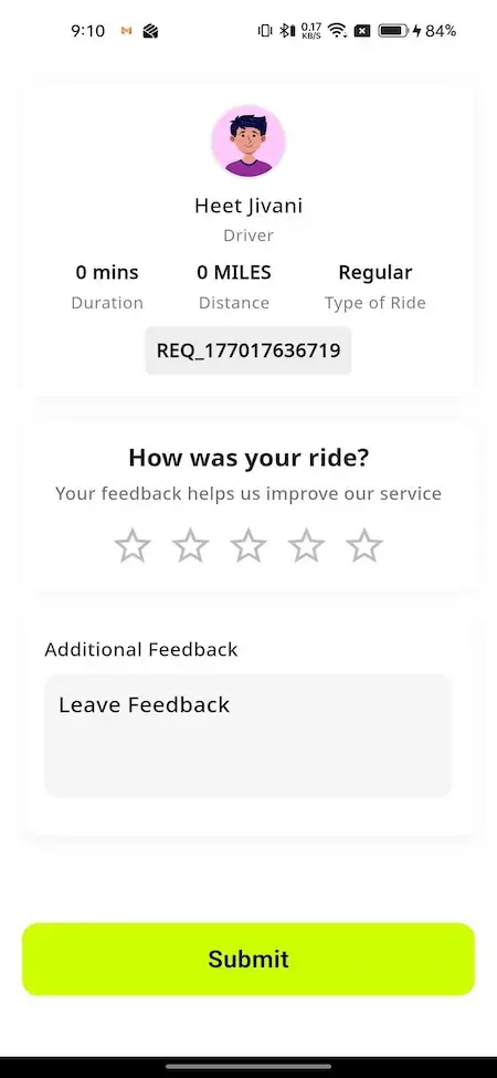 inDrive Clone 20 Indrive Clone Rider App Screen HowWasYourRide